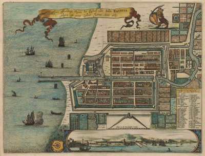 True depiction of the Castle and City of Batavia on the large island of Java, Year 1669 by Arnoldus Montanus